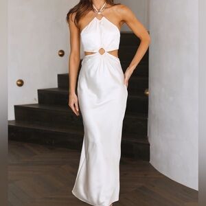 NWT Backless Maxi Dress with Cut Out and Embellished Details